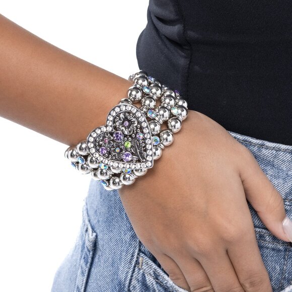 Paparazzi Jewelry Accessories - Personal History - Purple Bracelet - NEW!! - Picture 3 of 4